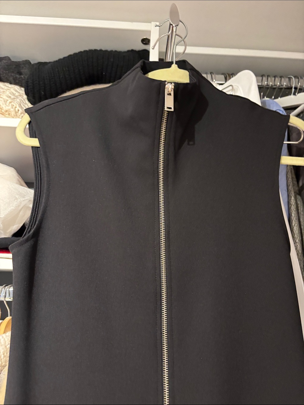 Zara Sleeveless Black Zip-Front Midi dress - Picture 7 of 7